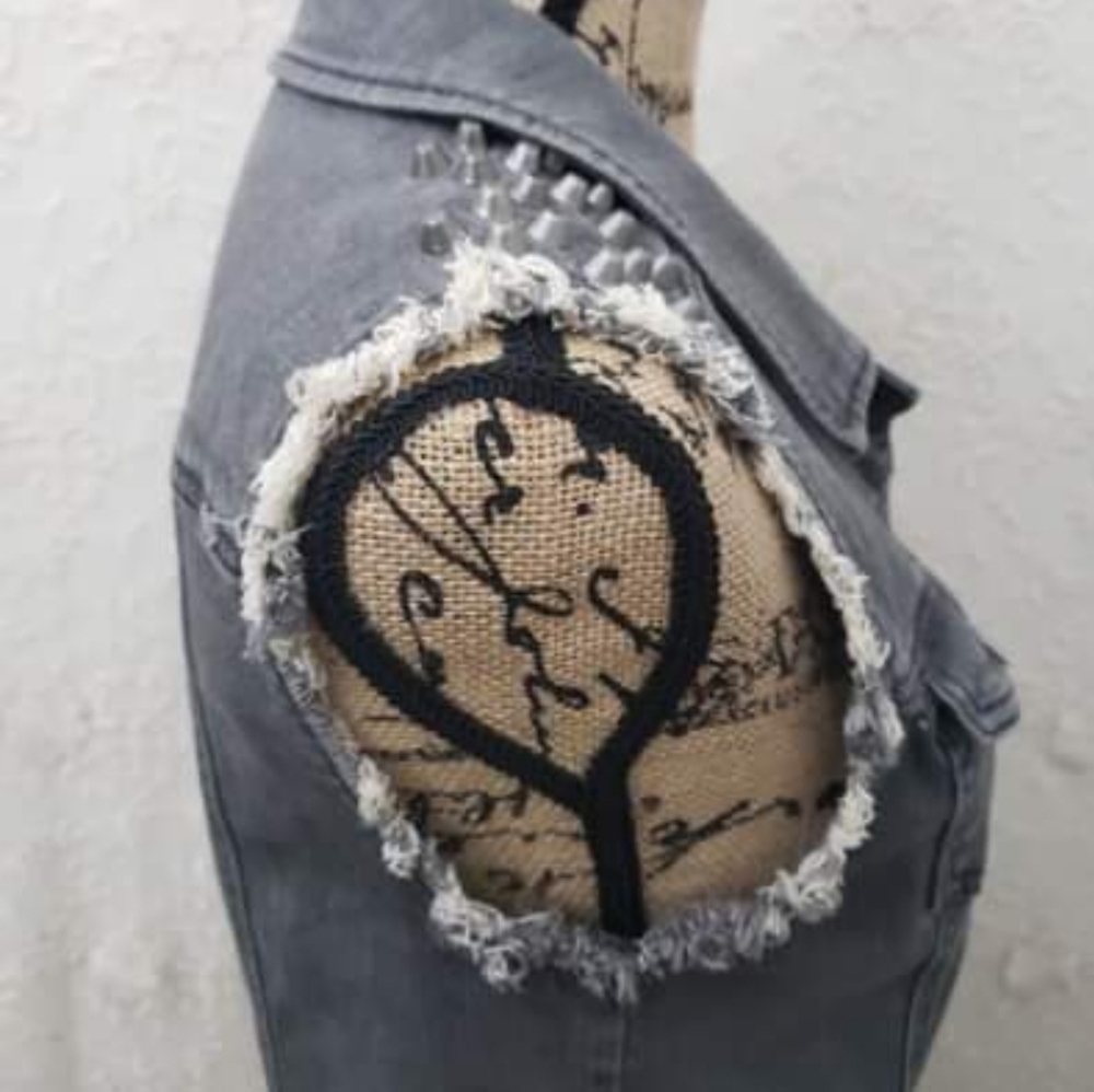 BP button down faded black studded vest - Picture 14 of 16